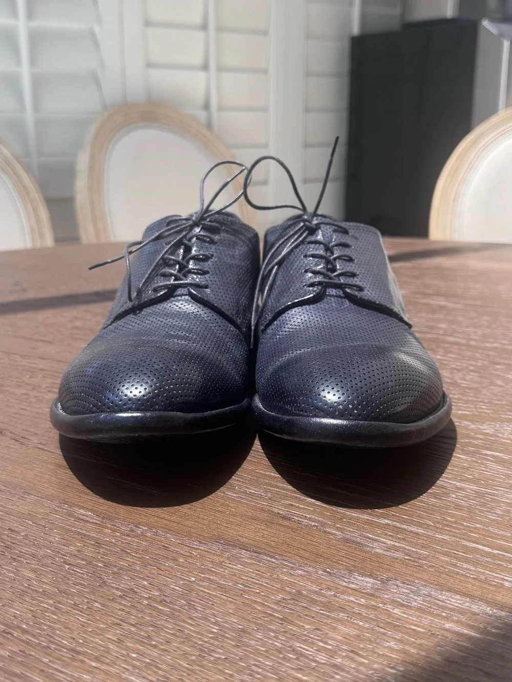 Classic handmade all leather  Perforated Derby Shoes size 10 or 10.5